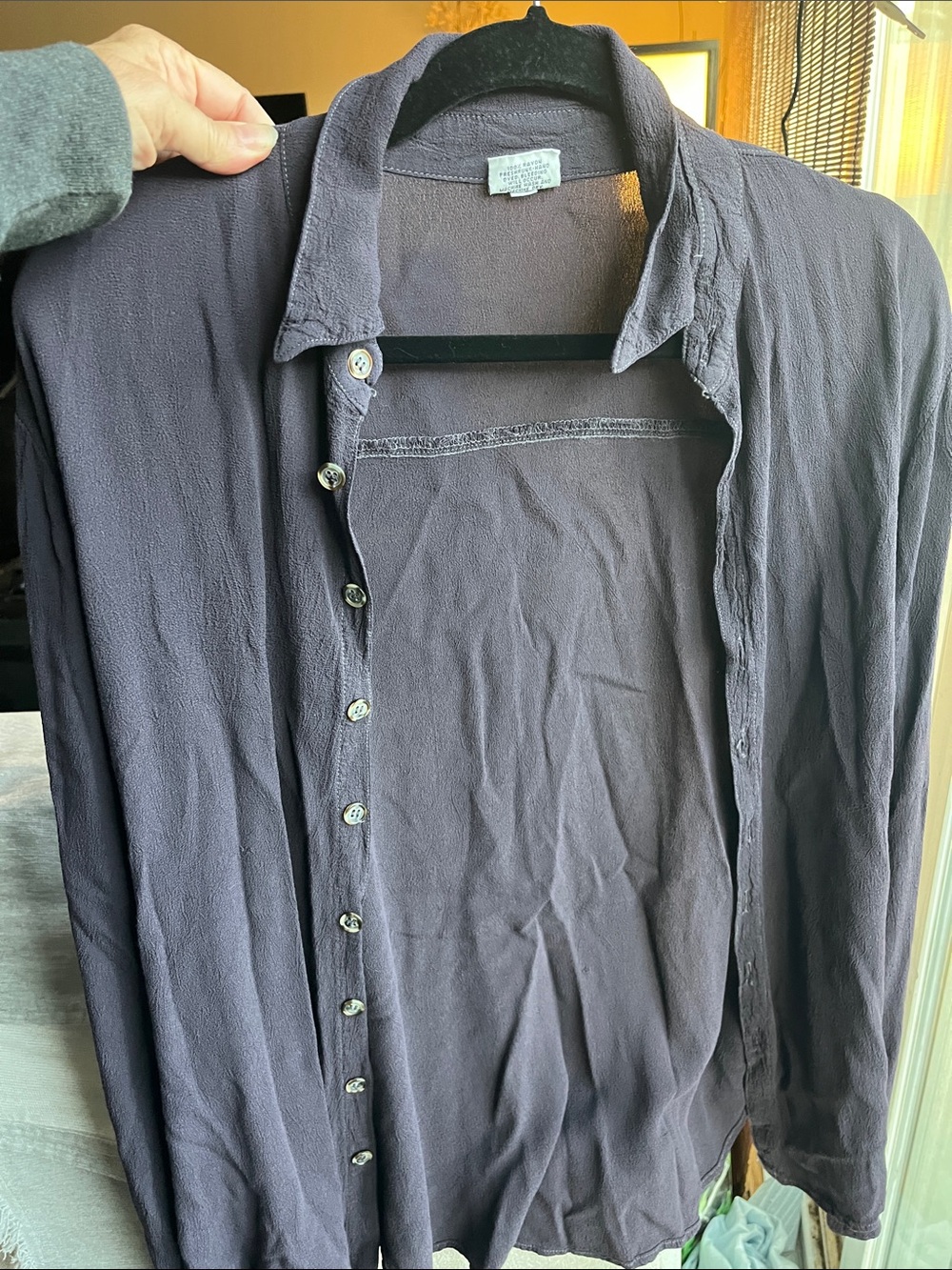 CP Shades Women's Button-Down Blouse in Charcoal